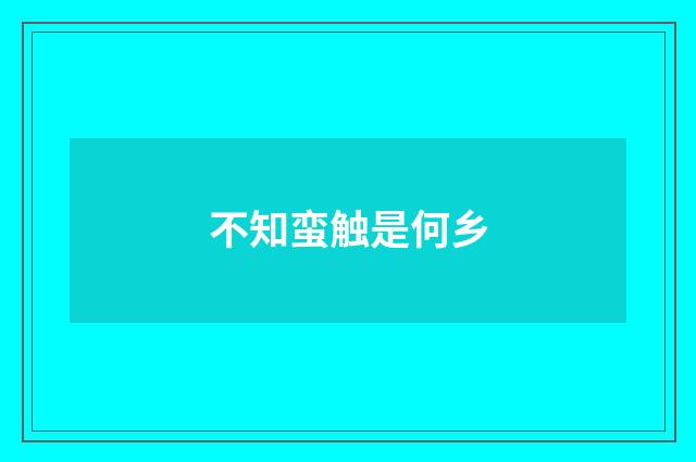 不知蛮触是何乡