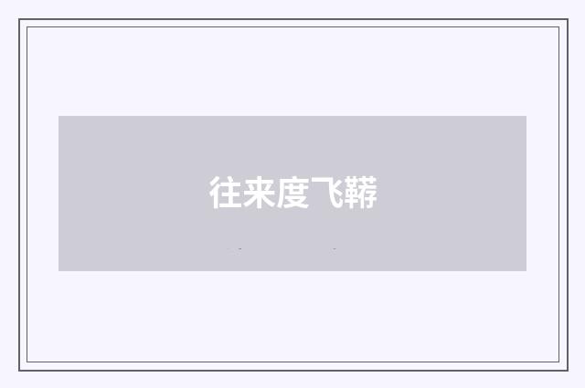 往来度飞鞯
