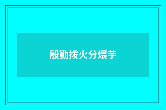 殷勤拨火分煨芋
