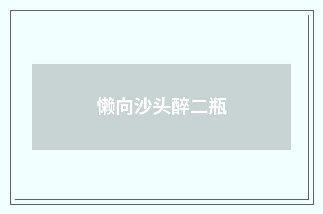 懒向沙头醉二瓶