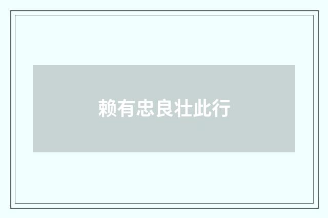 赖有忠良壮此行