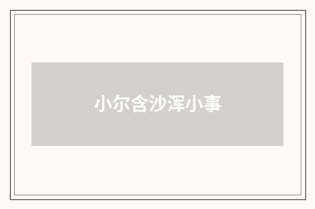 小尔含沙浑小事