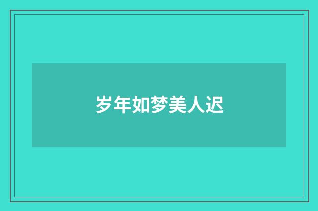 岁年如梦美人迟