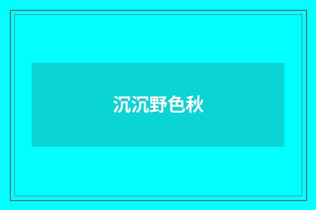沉沉野色秋