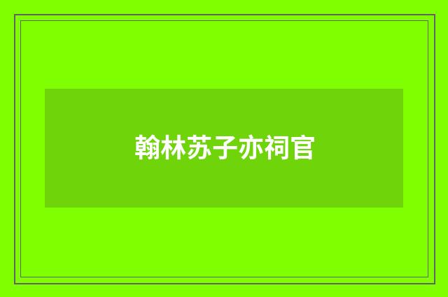 翰林苏子亦祠官