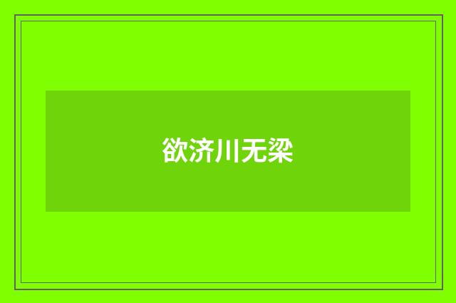 欲济川无梁