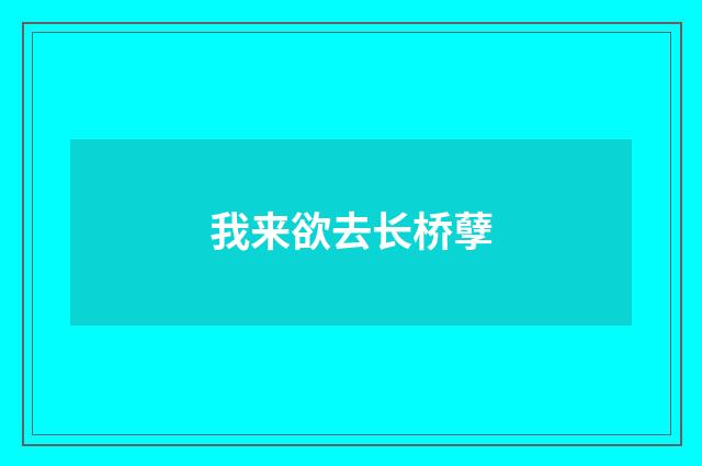 我来欲去长桥孽