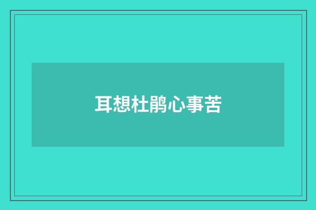 耳想杜鹃心事苦