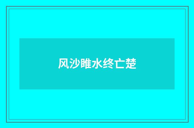风沙睢水终亡楚