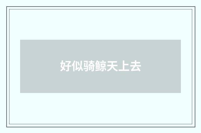 好似骑鲸天上去