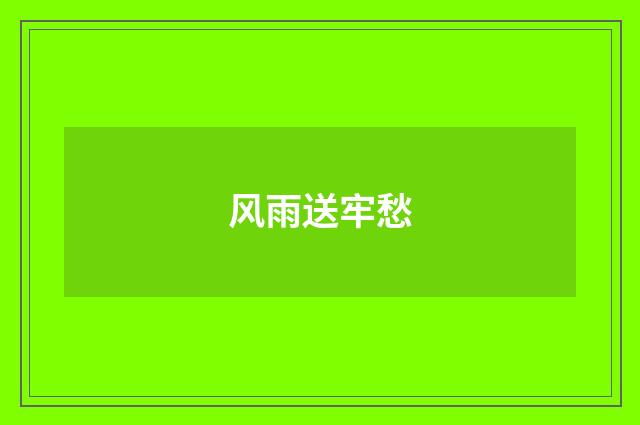 风雨送牢愁