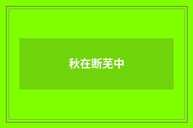 秋在断芜中