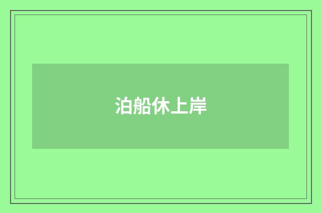 泊船休上岸