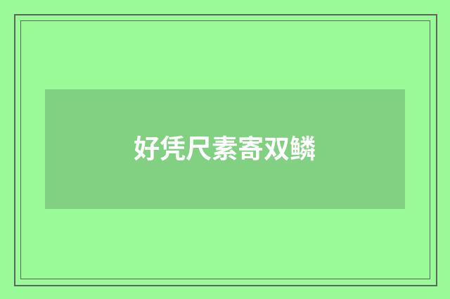 好凭尺素寄双鳞