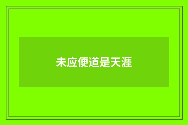 未应便道是天涯