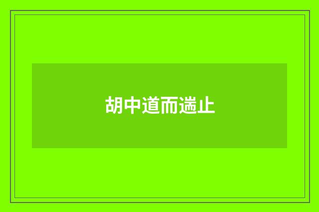 胡中道而遄止