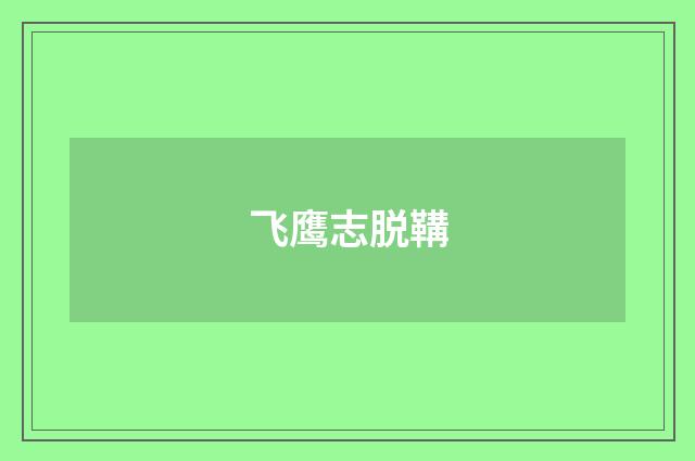 飞鹰志脱鞲