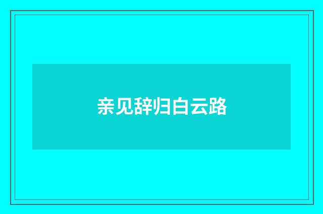 亲见辞归白云路