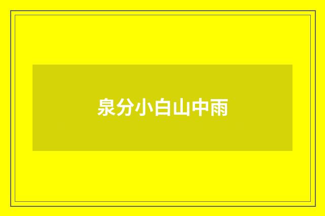 泉分小白山中雨