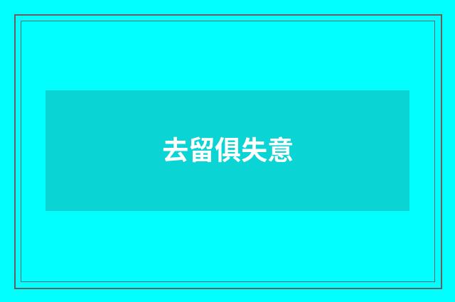 去留俱失意