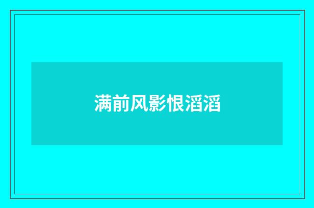 满前风影恨滔滔
