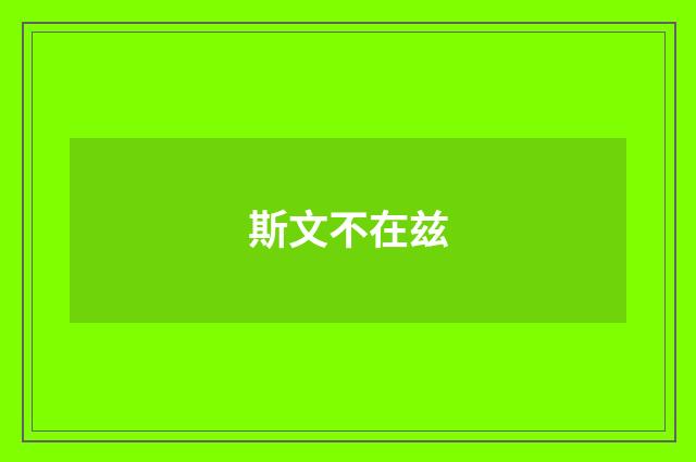 斯文不在兹