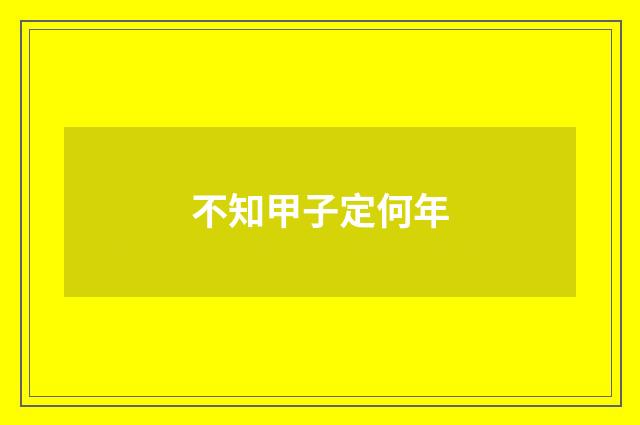 不知甲子定何年