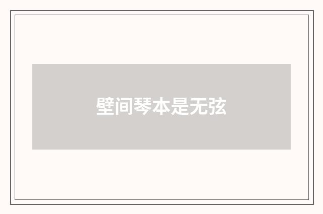 壁间琴本是无弦