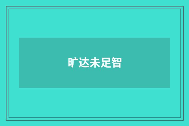 旷达未足智