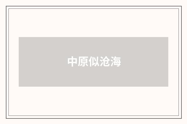 中原似沧海