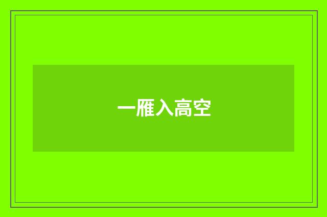 一雁入高空