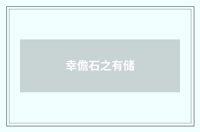 幸儋石之有储