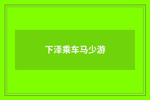下泽乘车马少游