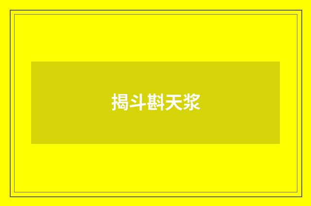 揭斗斟天浆