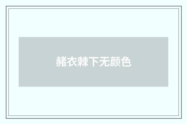 赭衣棘下无颜色