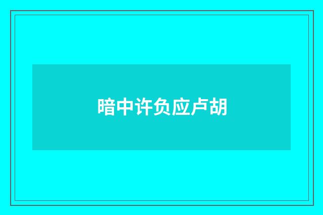 暗中许负应卢胡