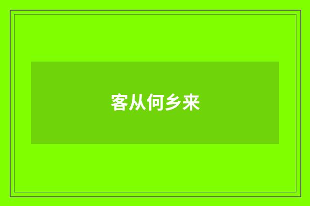 客从何乡来