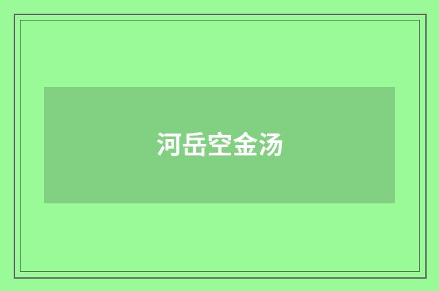 河岳空金汤