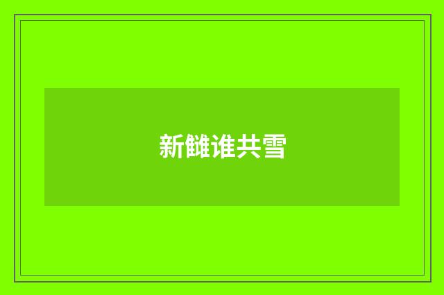 新雠谁共雪