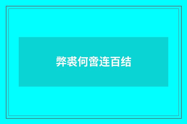 弊裘何啻连百结