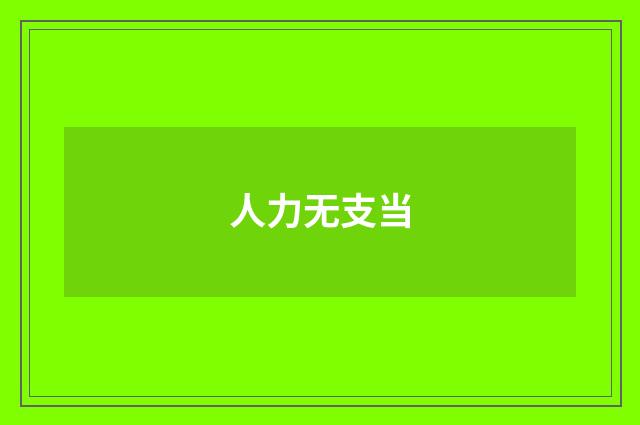 人力无支当