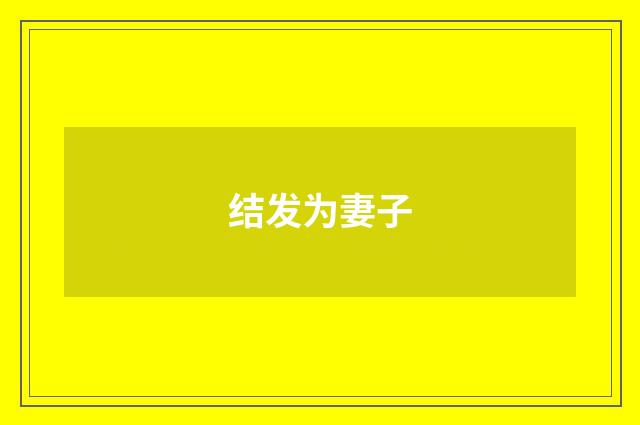 结发为妻子