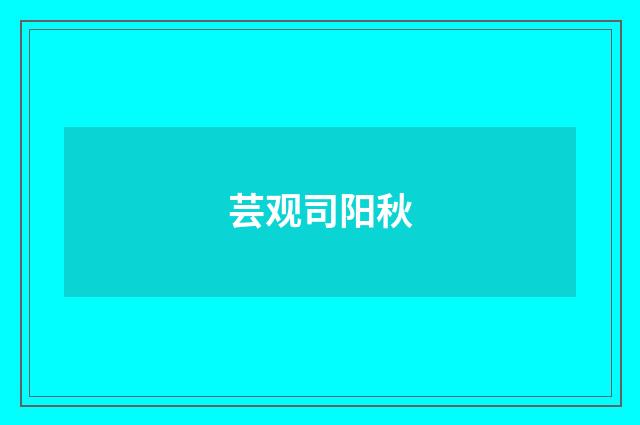 芸观司阳秋