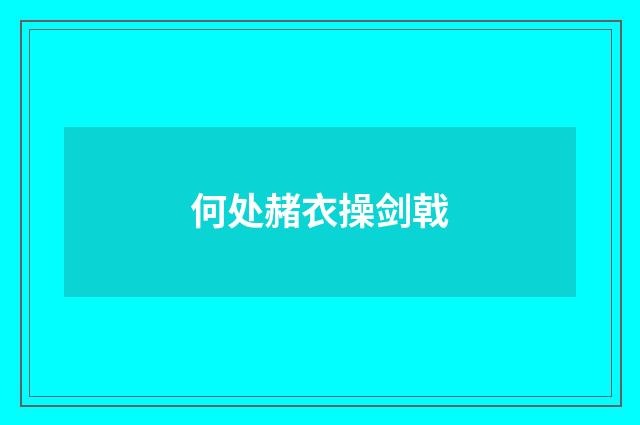 何处赭衣操剑戟