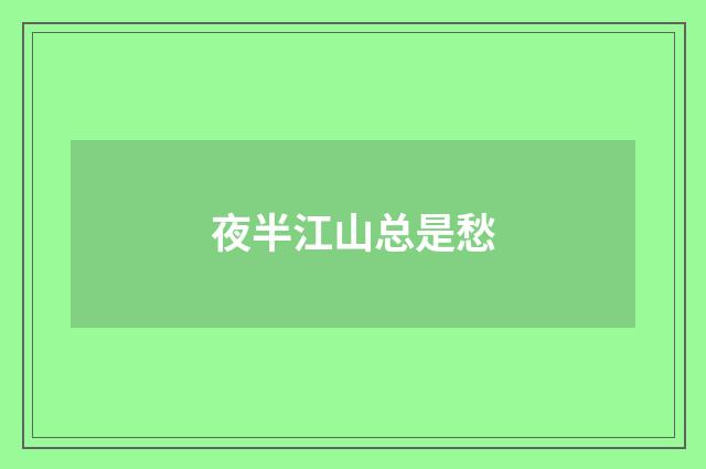 夜半江山总是愁