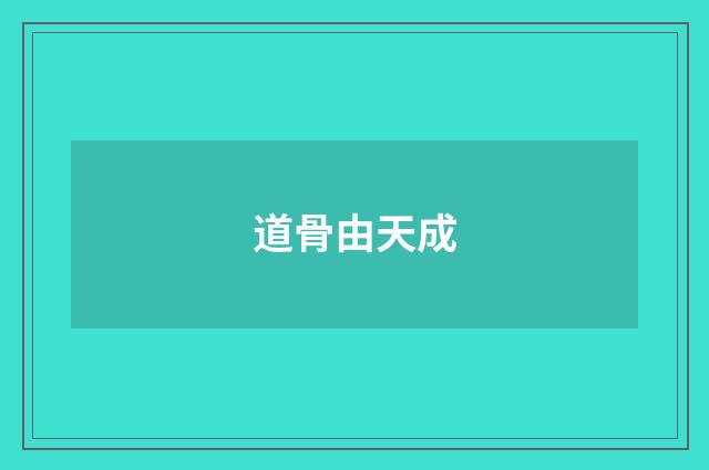 道骨由天成