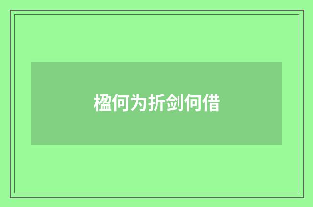 楹何为折剑何借