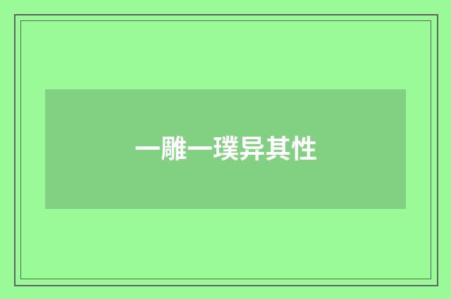 一雕一璞异其性