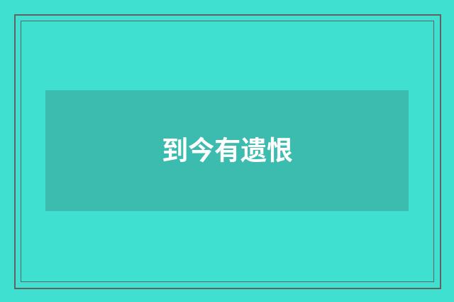 到今有遗恨