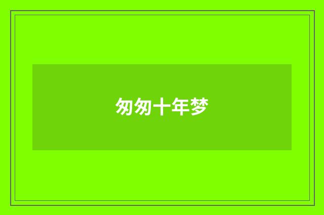 匆匆十年梦